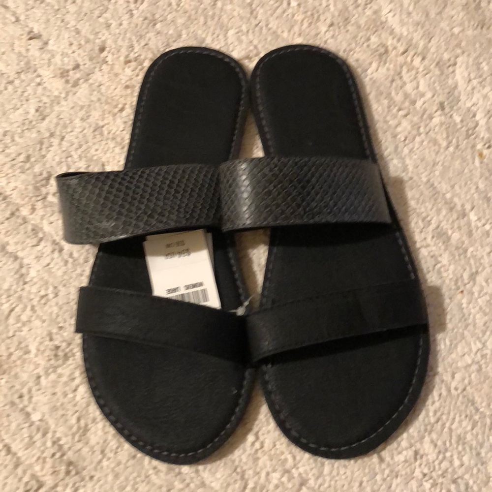 Faux Leather Snakeskin Strap Sandals